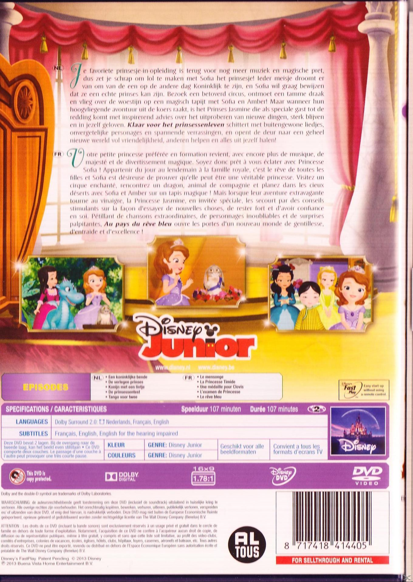 Couverture DVD pour un film Disney Junior, avec texte en plusieurs langues et personnages de dessins animés.