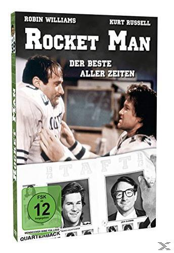 DVD-Cover von 'Rocket Man'. Mit Robin Williams und Kurt Russell. Text enthält den Filmtitel.
