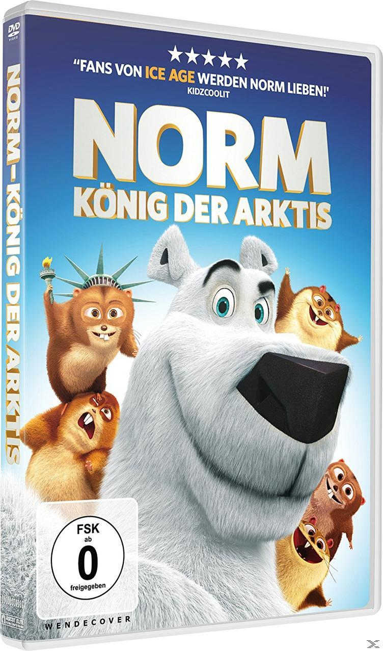 DVD-Cover des Films 'Norm of the North'. Eisbär und Lemminge auf blauem Hintergrund.