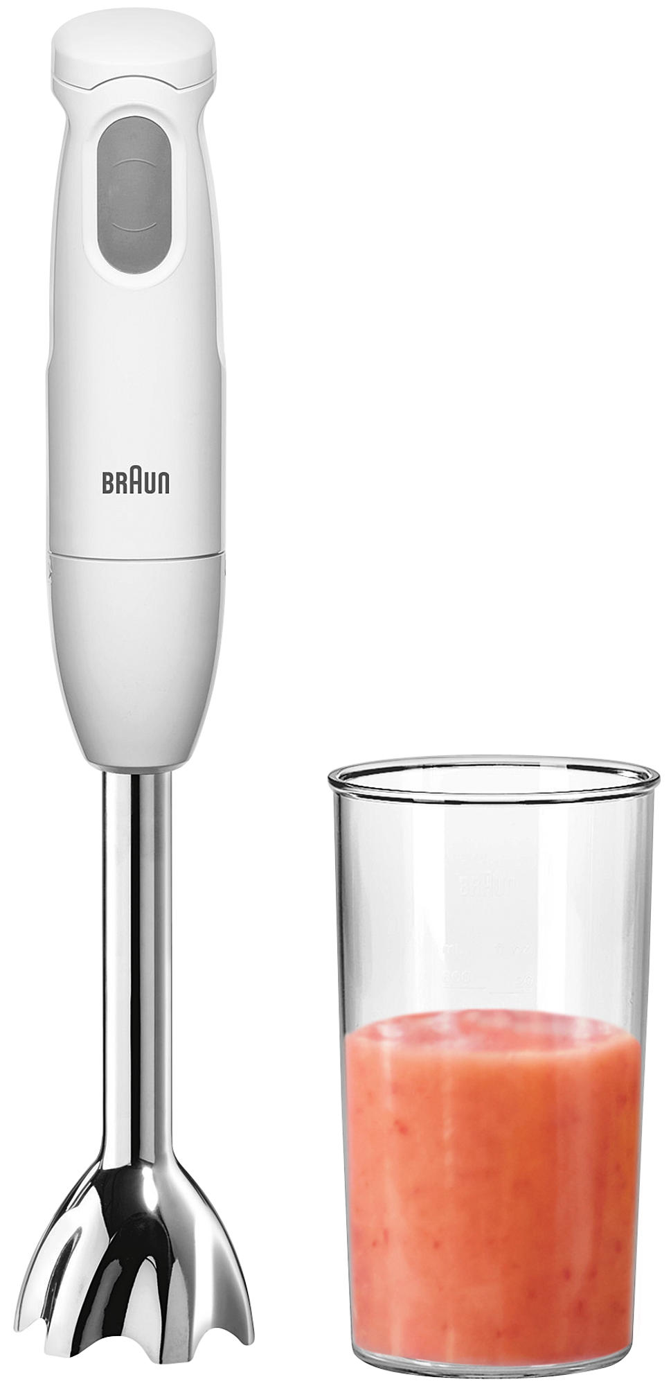 BRAUN MultiQuick 1 MQ 100 Curry Stabmixer Weiß/Grau (450 Watt, 0.6 Liter (Messbecher))