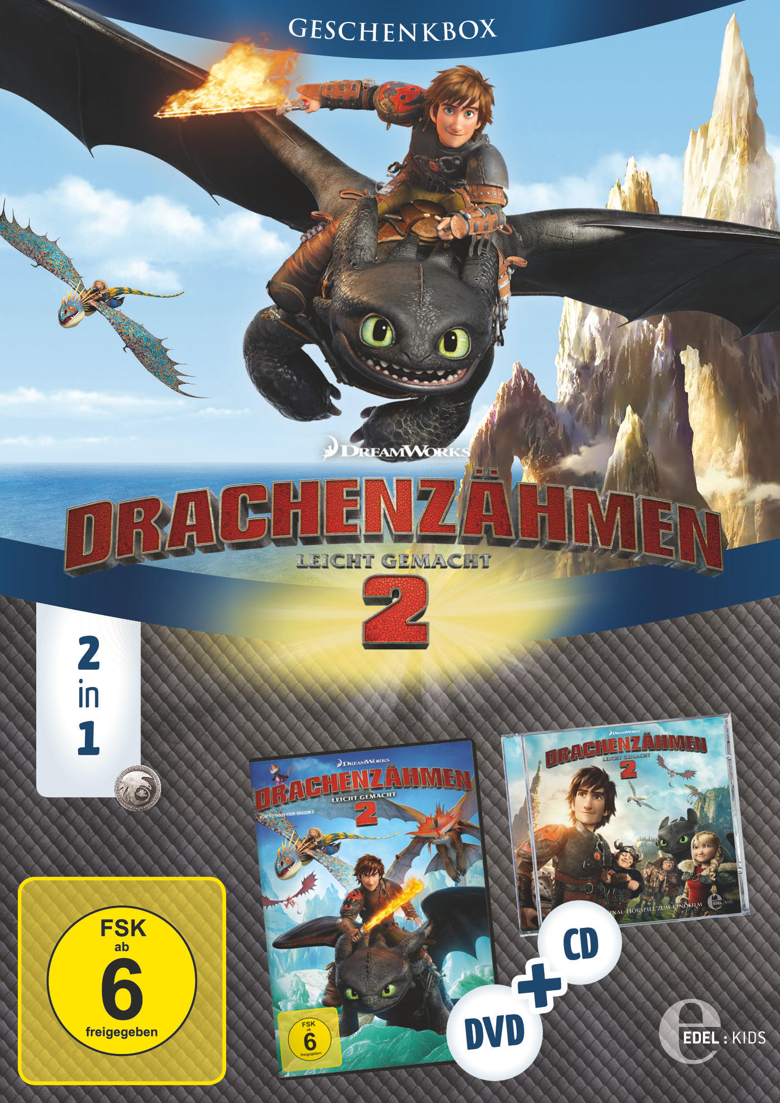 Drachenzähmen leicht gemacht 2 - zum (Exklusive Geschenkbox) Hörspiel 2in1 CD Kinofilm + & Kinofilm DVD