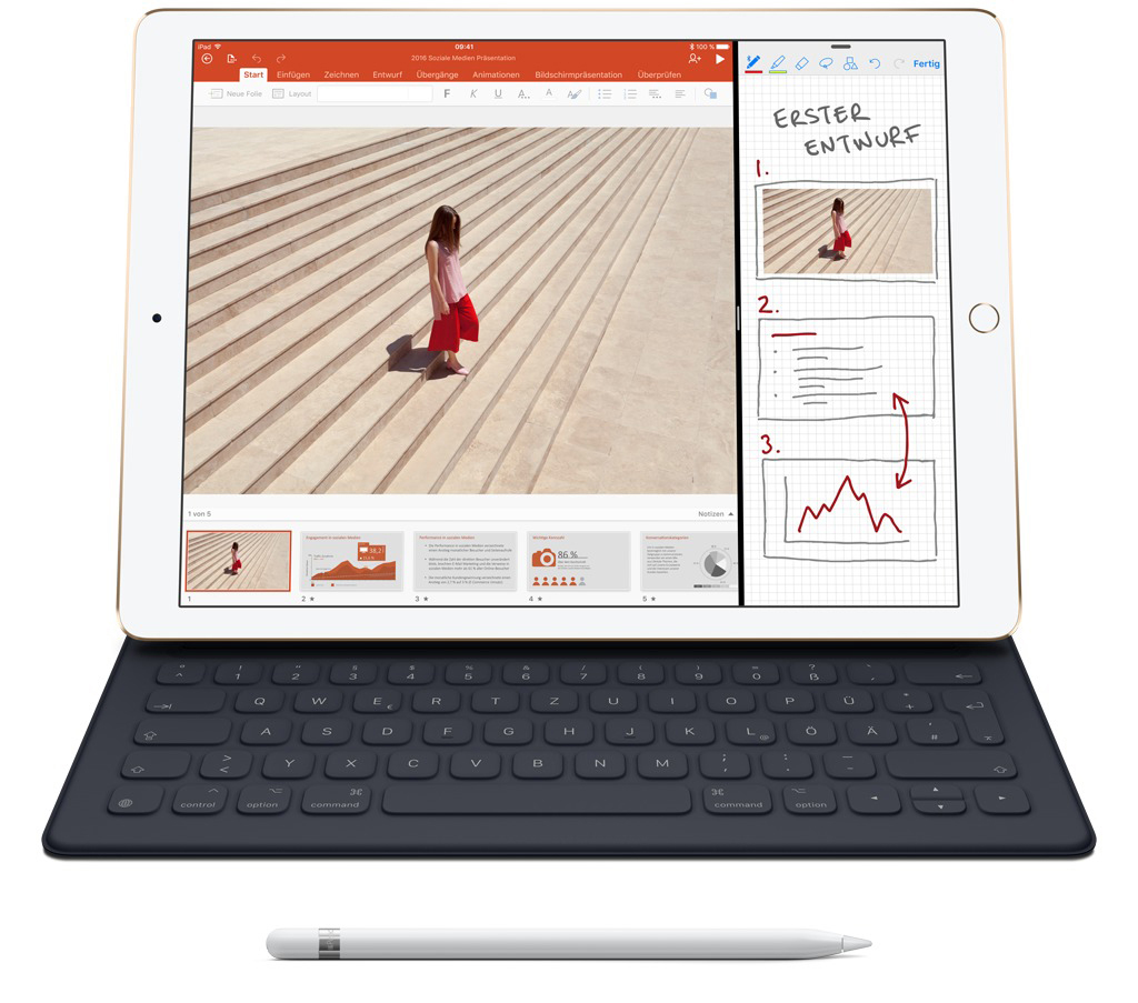 APPLE iPad Pro ML0R2FD/A, Tablet, 128 GB, 12,9 Zoll, Gold