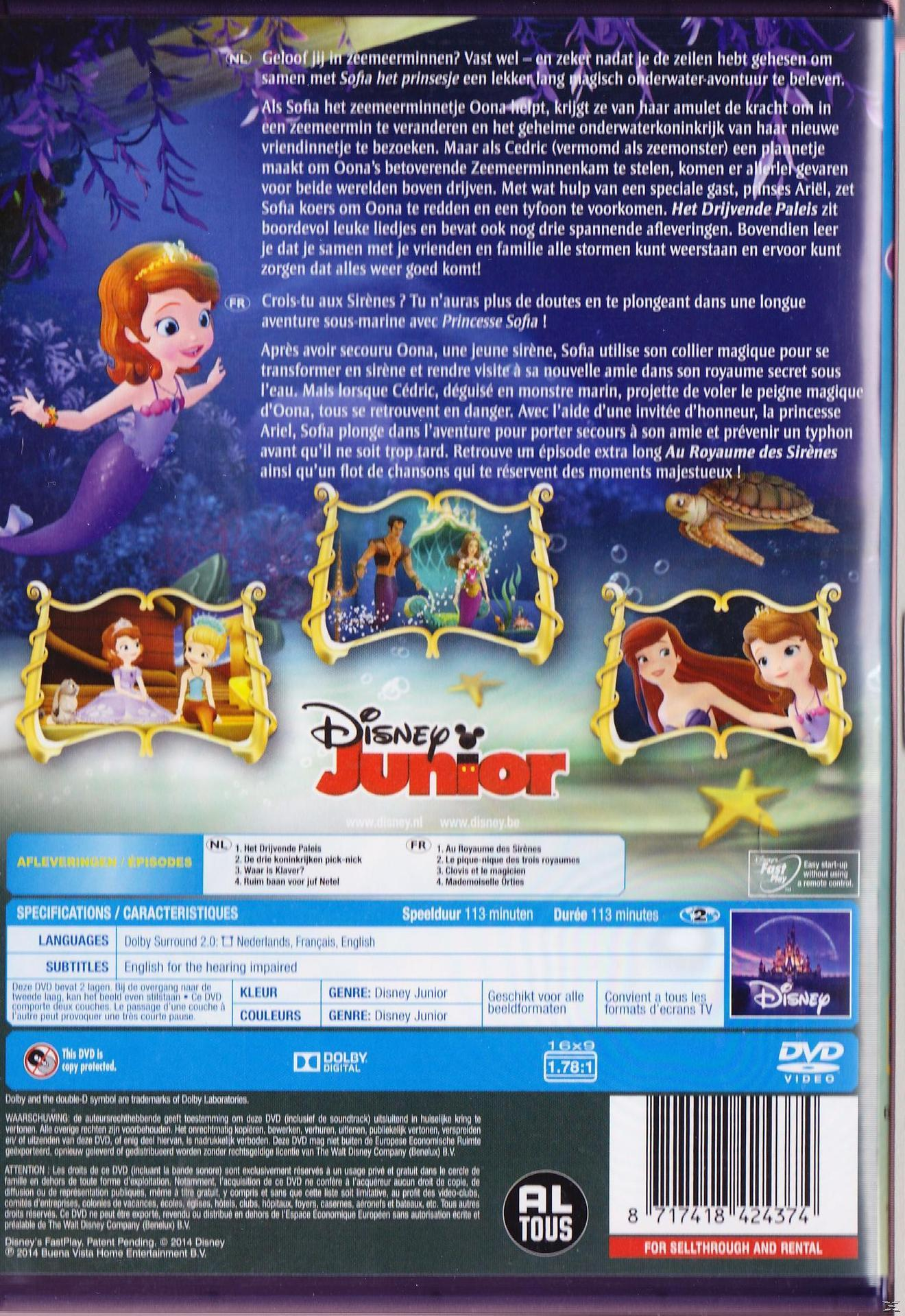 Couverture DVD : La Petite Sirène. Personnages du film présentés. Texte en plusieurs langues.