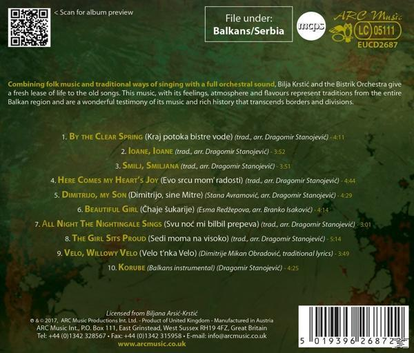Bilja&bistrik Orchestra Krstic - Traditional Songs From Serbia And The Balkans-Svo  - (CD)
