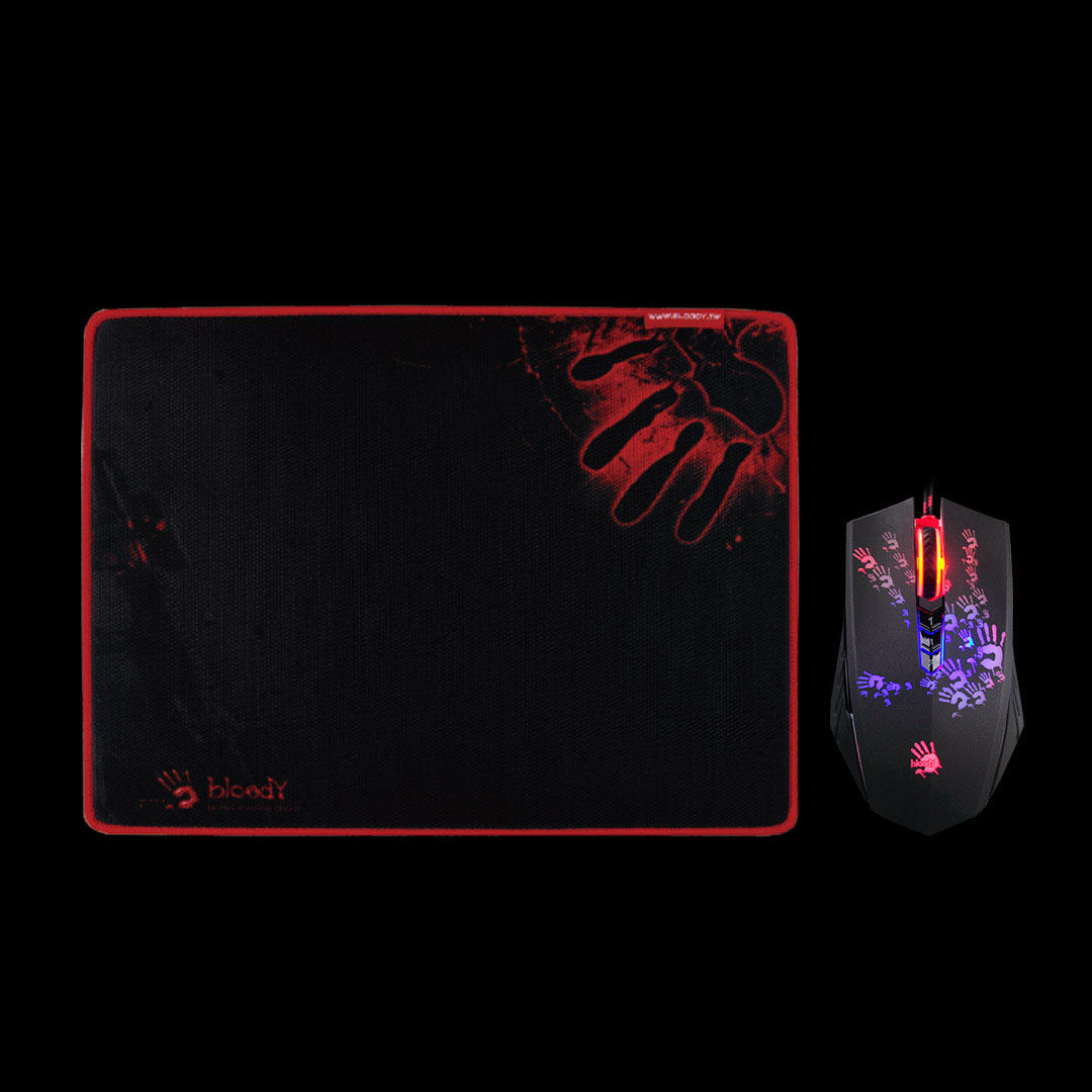 A4 TECH Bloody A6081 Siyah 4000CPI Oyuncu Mouse + Mouse Pad Hediyeli