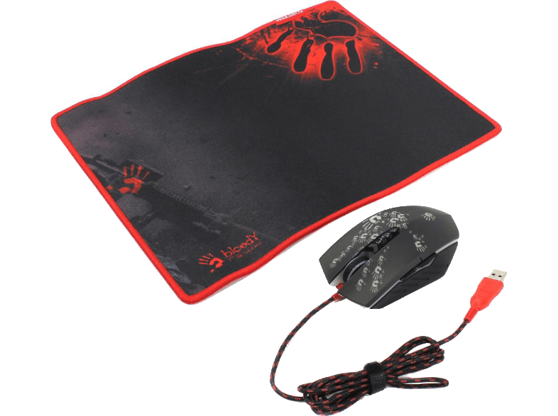 A4 TECH Bloody A6081 Siyah 4000CPI Oyuncu Mouse + Mouse Pad Hediyeli