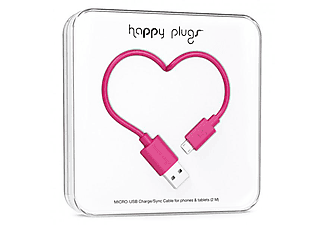 HAPPY PLUGS Micro USB To USB Şarj/Senkronizasyon Kablosu 2 m Cerise