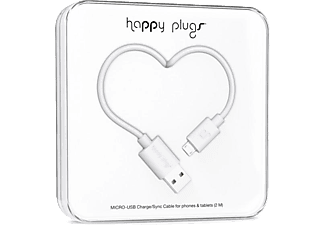 HAPPY PLUGS Micro USB To USB Şarj/Senkronizasyon Kablosu 2 m White