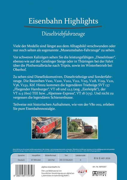 Eisenbahn Highlights-Dieseltriebfahrzeuge DVD