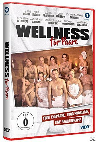 DVD-Cover eines Films mit Leuten in einer Sauna, betitelt "Wellness für Paare".