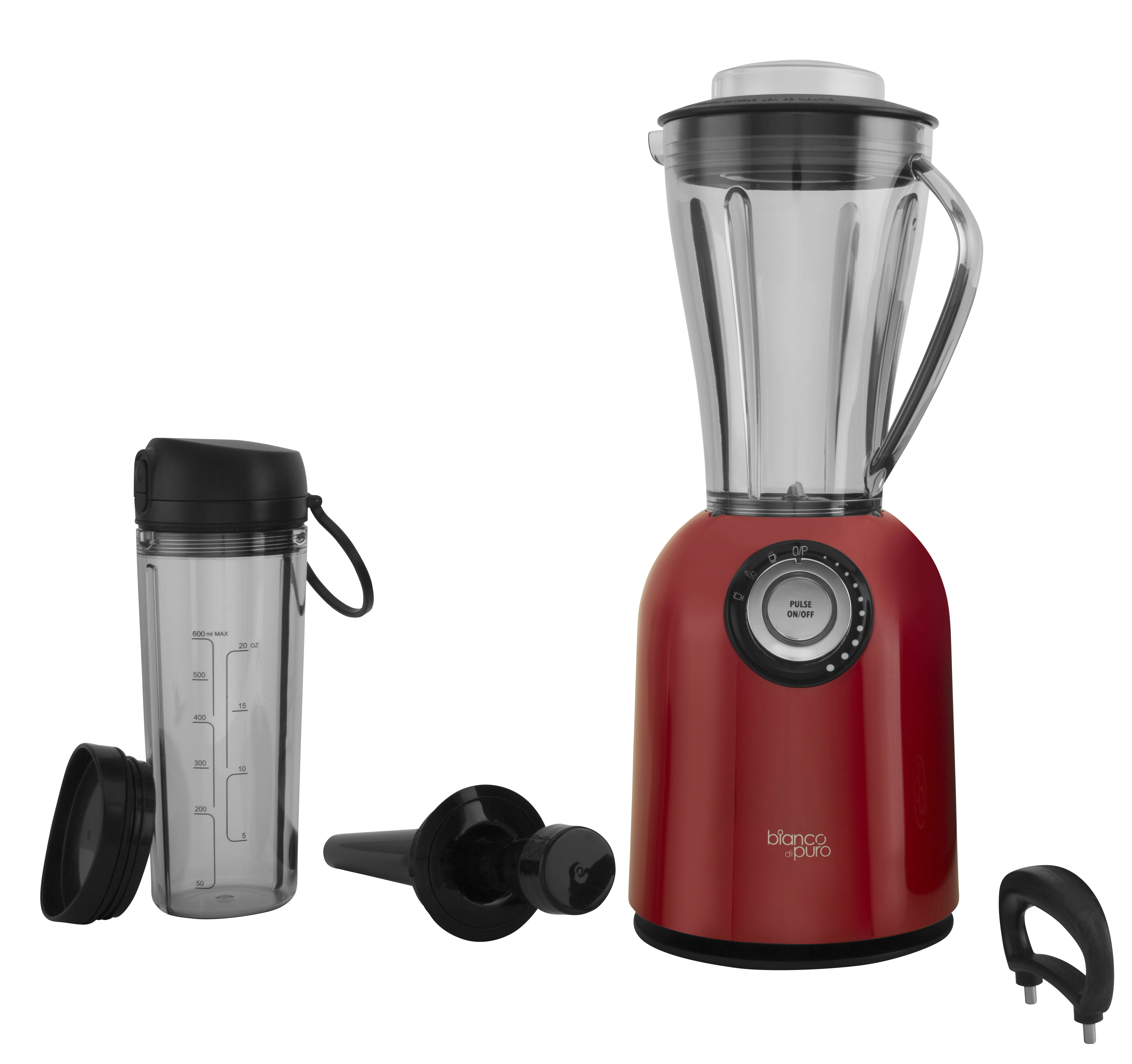 BIANCO Attivo Standmixer Rot (800 Watt, 1 l)