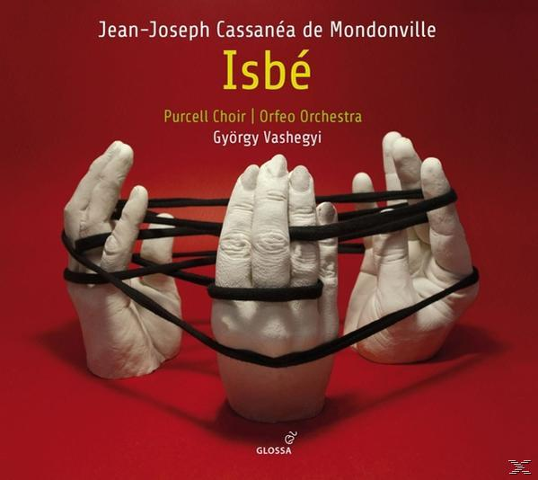 Albumcover: Hände mit schwarzen Bändern, roter Hintergrund, Titel 'Isbé'.