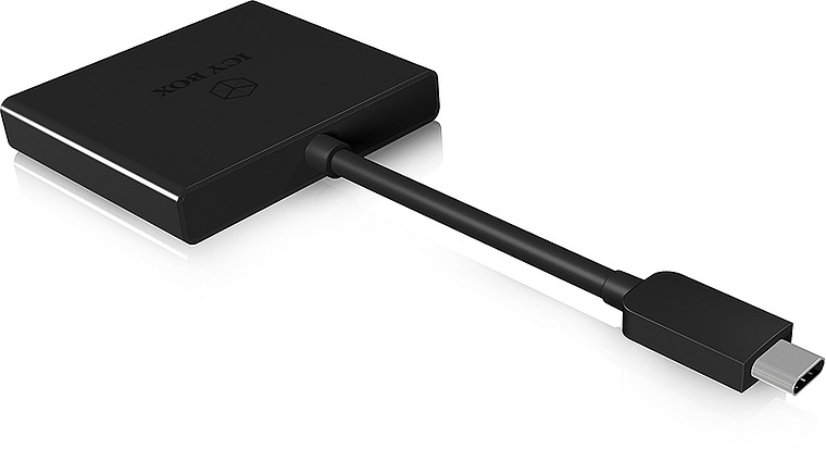 ICY BOX USB-C zu USB-A, HDMI, USB-C, Schwarz