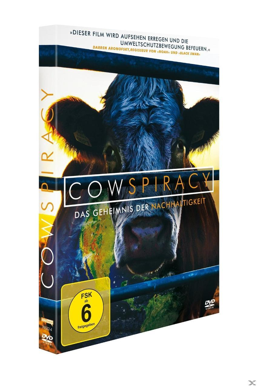 DVD-Cover mit einer Kuh. Titel: Cowspiracy. Erde und Sonne im Hintergrund.