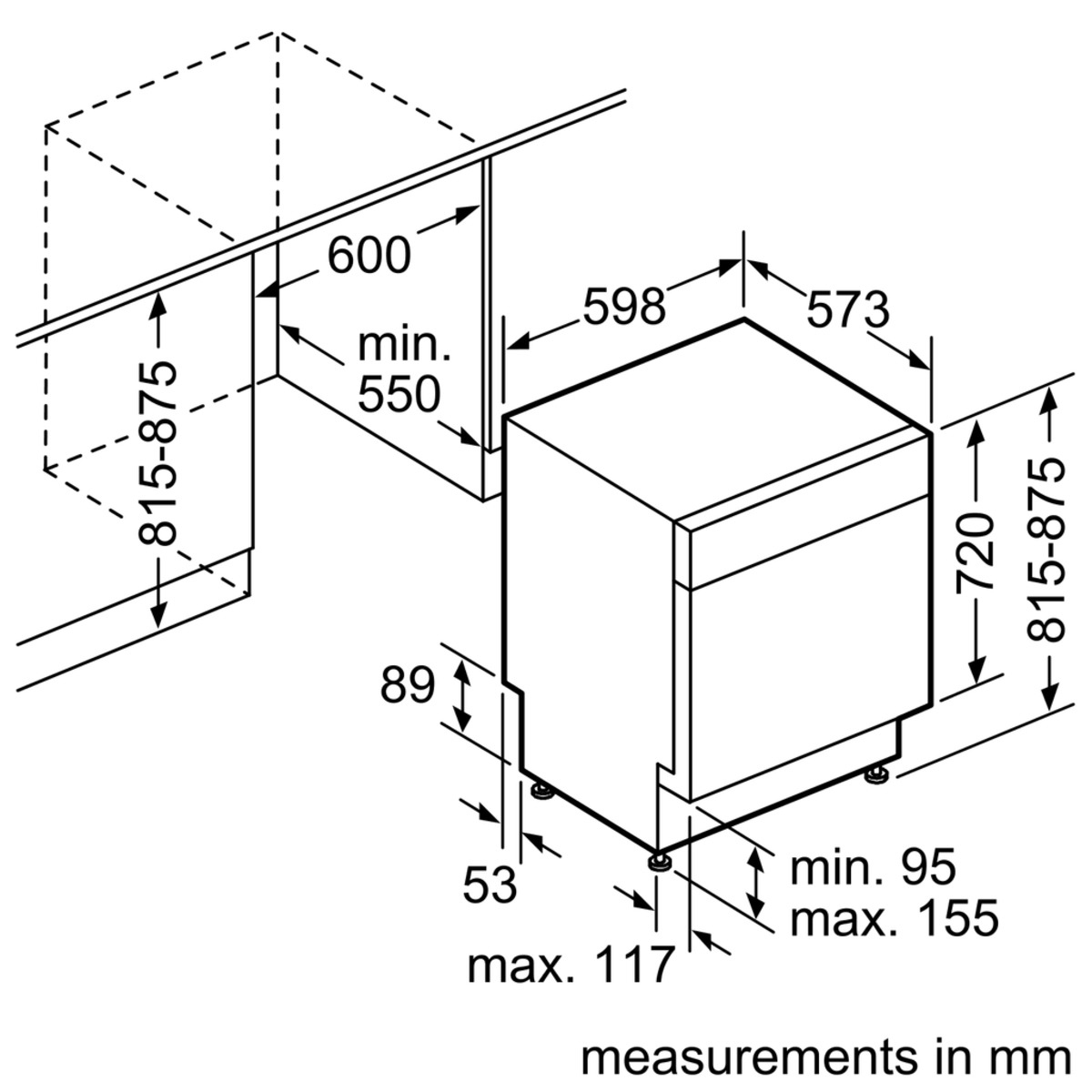 SIEMENS SN436S01CE IQ300 Geschirrspüler (unterbaufähig, 598 mm breit, 46 dB (A), D)