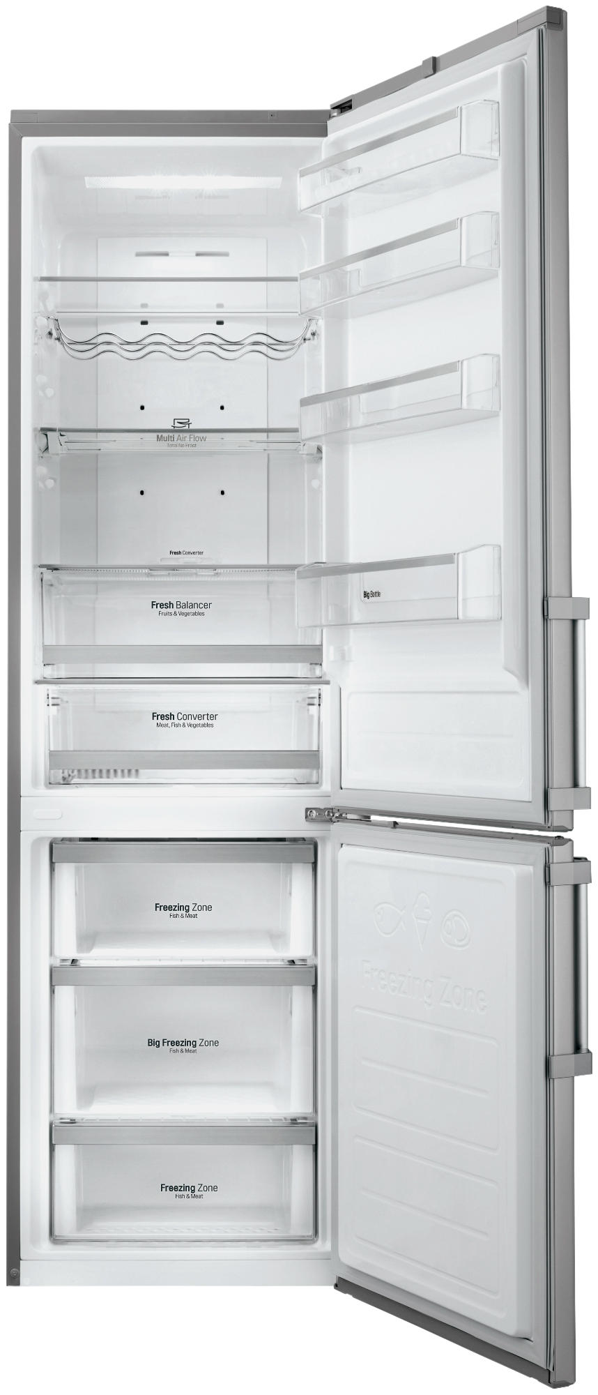 Frigorífico combi - LG GBB60NSFZB, 201 cm, 343 L
