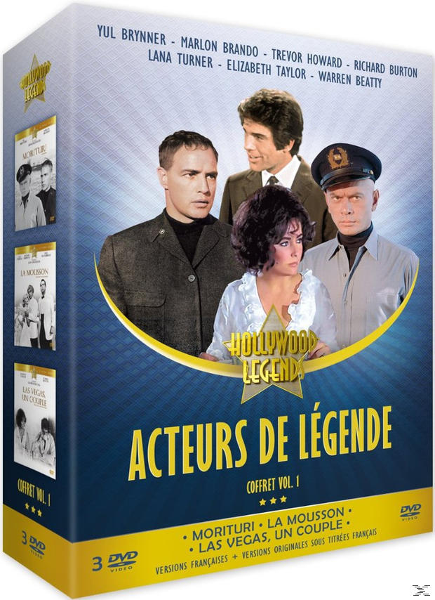 Un coffret DVD avec des stars de cinéma sur la couverture, dont Marlon Brando et Elizabeth Taylor.