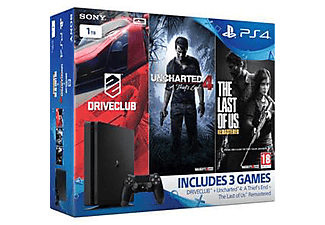 SONY Playstation 4 1 TB + Uncharted 4 + The Last Of Us + Driveclub Oyun Konsolu