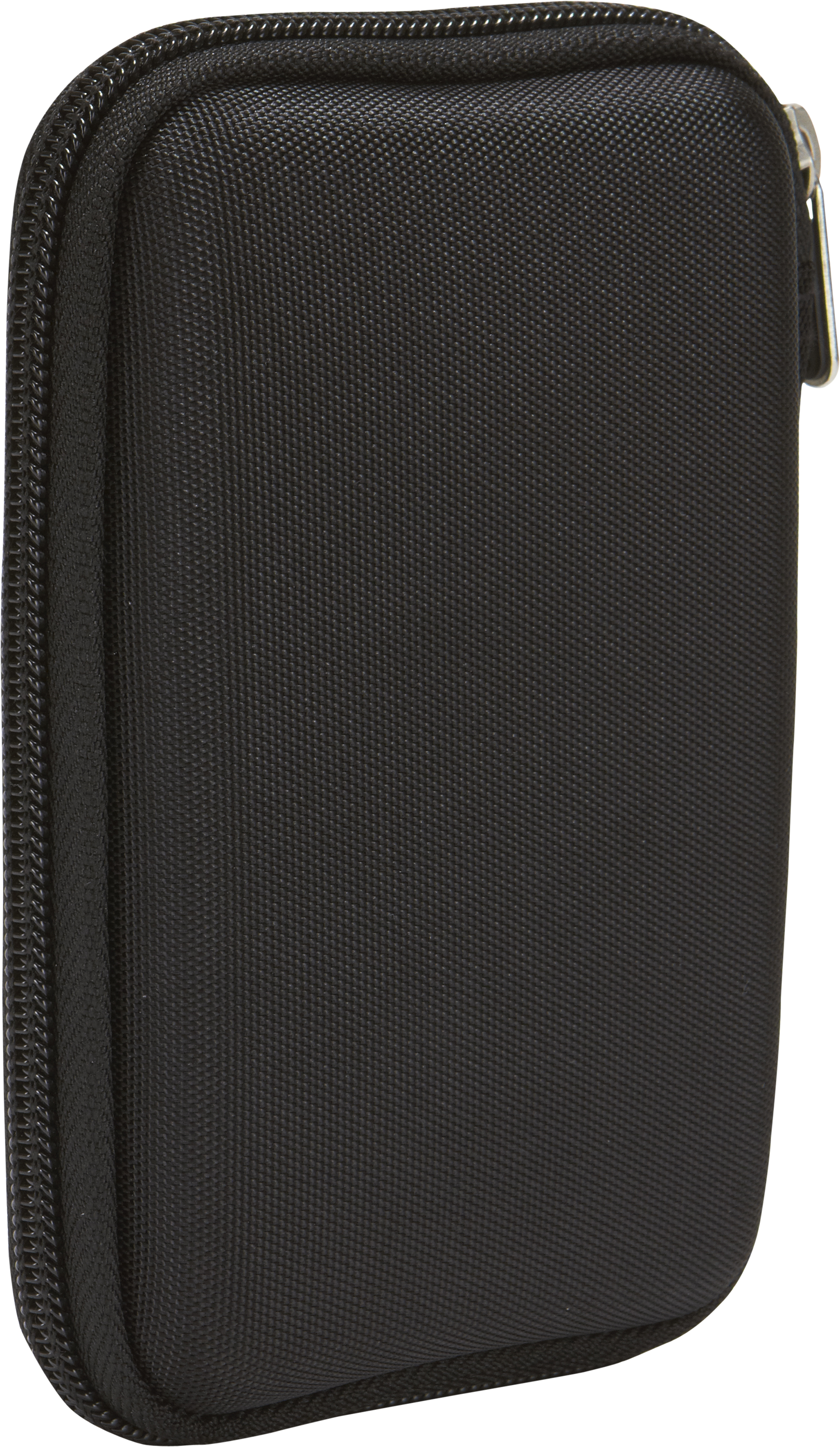 A black, rectangular case with a zipper.