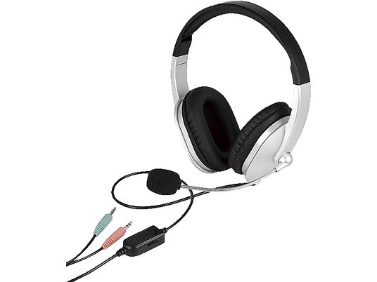 ISY IHS-1001 - PC Headset (Kabelgebunden, Binaural, On-ear, Schwarz/Grau)