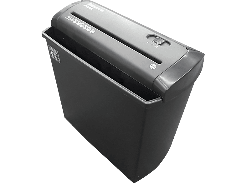 Destructora de papel - Fellowes P-25S, Destruye hasta 5 hojas en tiras 7 mm, Negro