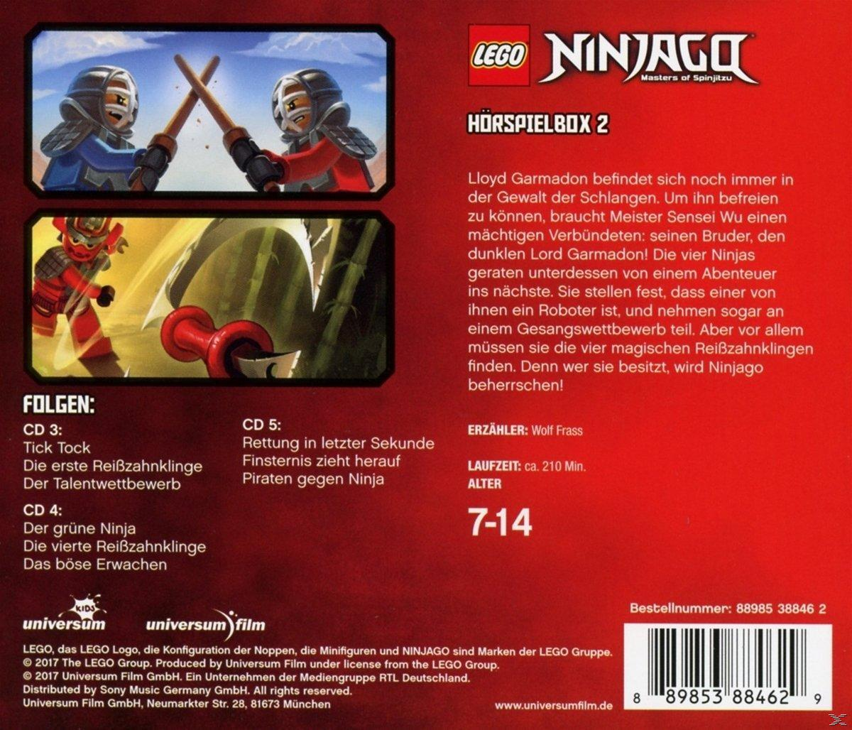 Lego Ninjago Box-Set. Zwei Figuren mit Schwertern auf dem Cover. Text auf Deutsch.