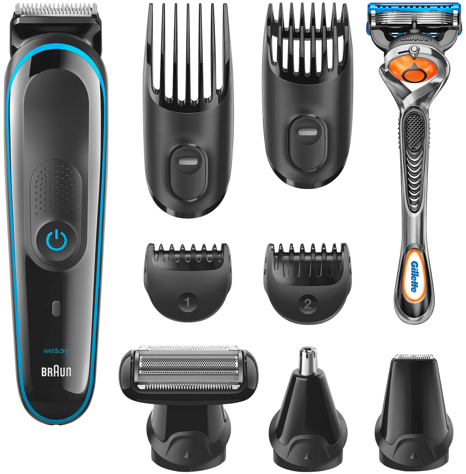 Afeitadora multifunción - Braun MGK3080, Barbero, Cortapelos, 13 posiciones, Indicador LED, Seco y húmedo,