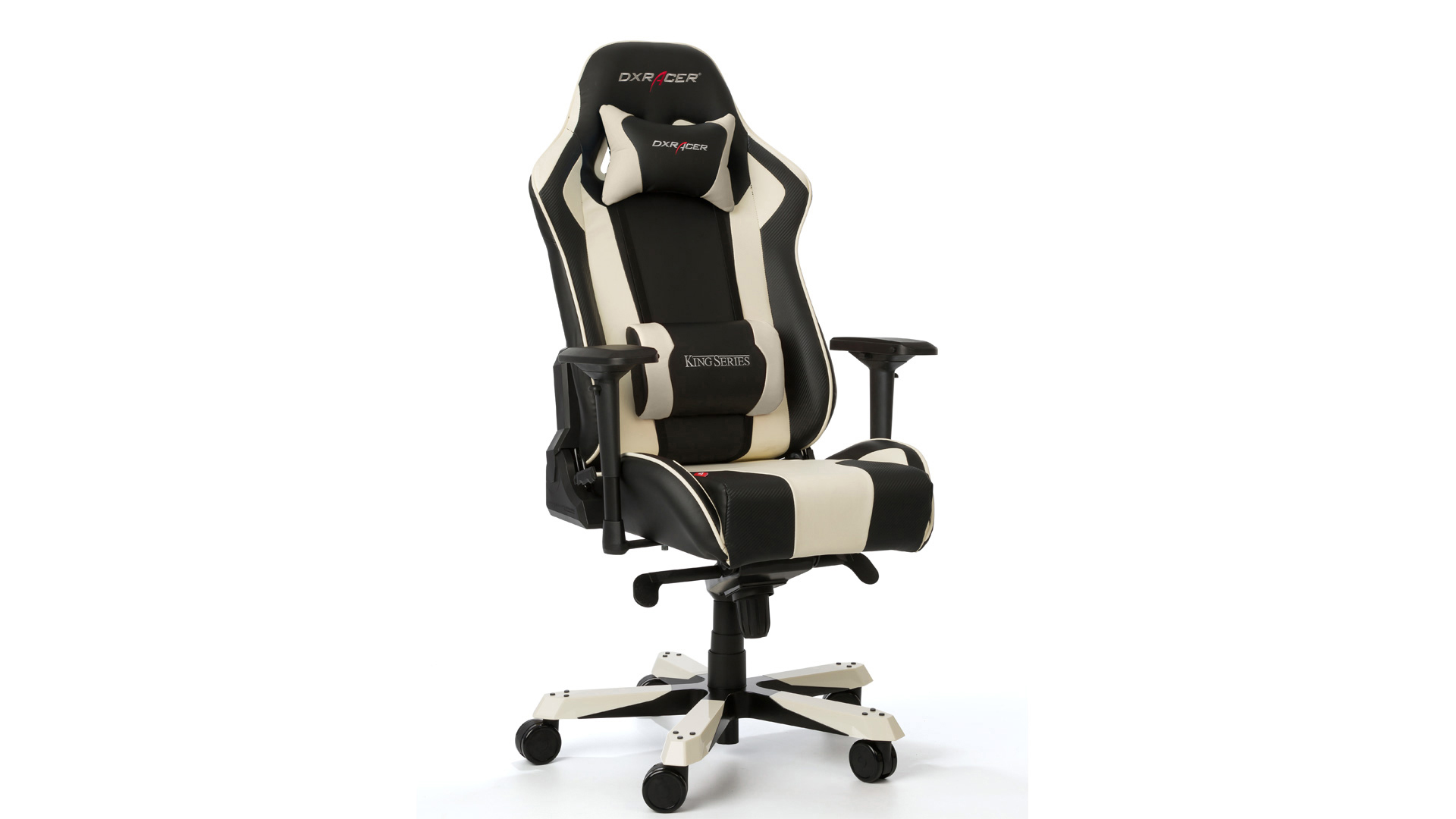 DXRACER King Gaming Stuhl, Schwarz/Weiß