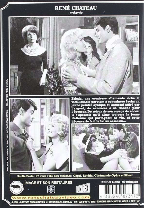DVD back cover with black and white photos of people, in a vintage style. French text is present.