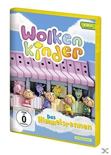 DVD-Cover von Wolkenkinder, einer Zeichentrickserie. Bunte Cartoonfiguren in einer Fantasiewelt.