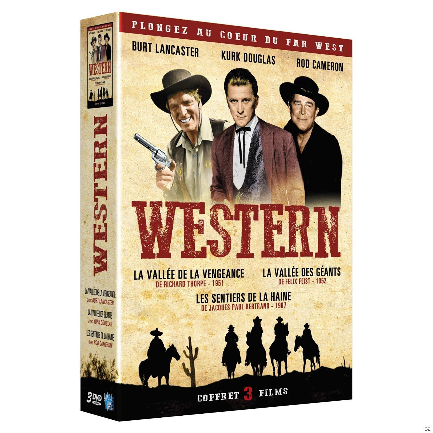 DVD box set of three Western films. Cowboys on horses are featured. Text is in German.