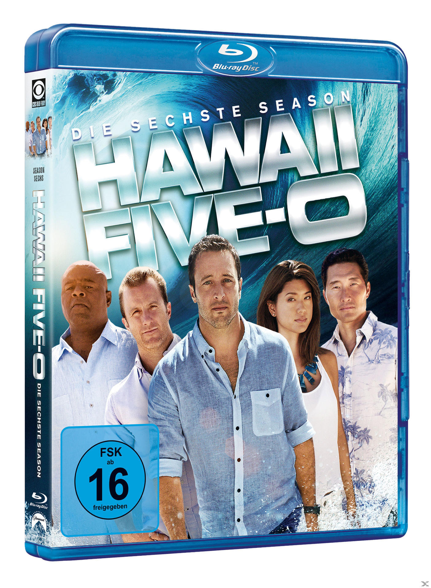 Hawaii Five-0 DVD-Cover. Zeigt eine Gruppe von Leuten am Strand.