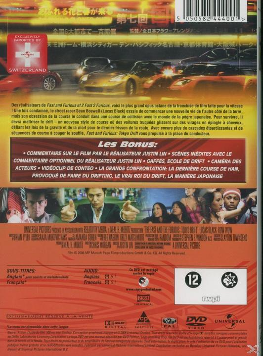 Dos du DVD de Fast & Furious 5, avec scène de voiture et photos d'acteurs.
