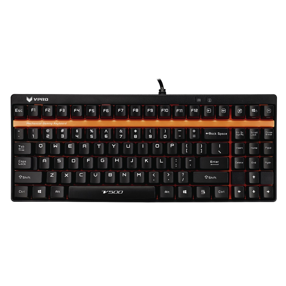 RAPOO V500, Gaming Tastatur, Mechanisch, kabelgebunden, Schwarz