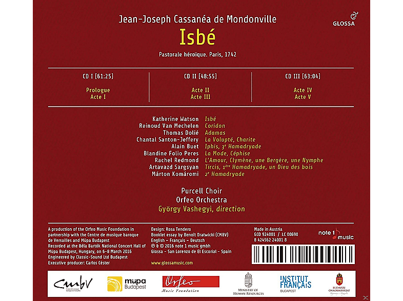 Thumbnail - VARIOUS, Purcell Choir, Orfeo Orchestra - Isbé (CD)