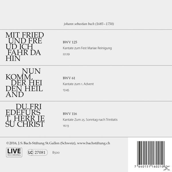 CD-Booklet mit Text, der Lieder von Johann Sebastian Bach auflistet.