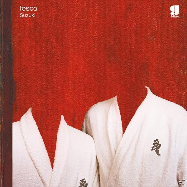 CD-Cover von Tosca. Zwei weiße Bademäntel, vom Betrachter abgewandt, auf rotem strukturiertem Hintergrund.