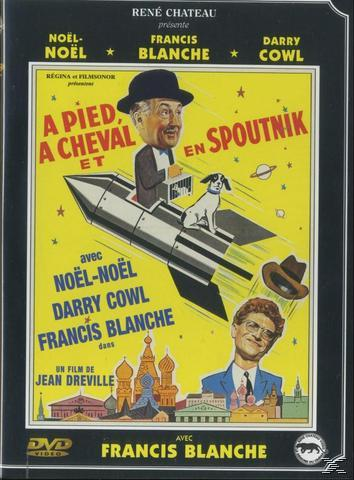 DVD-cover: Cartoonman in raket. Titel: A Pied a Cheval et en Spoutnik.
