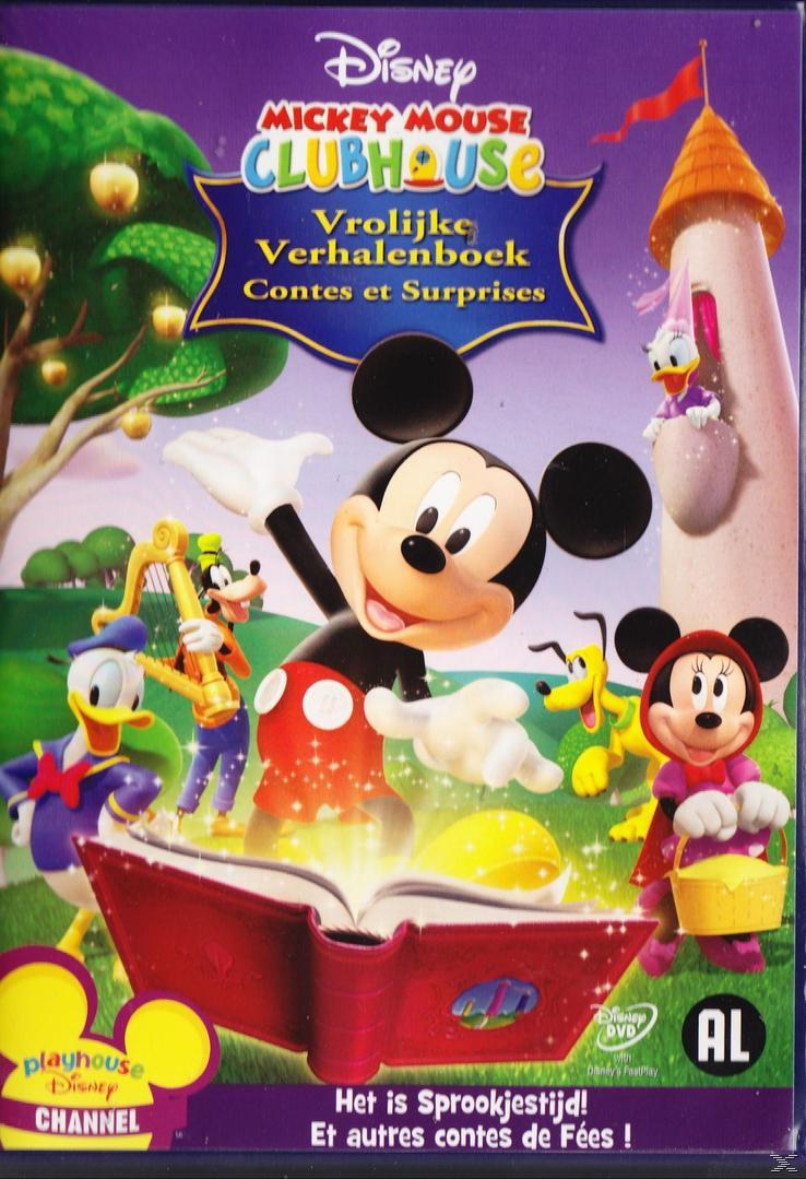 Mickey Mouse Clubhouse DVD-hoes met personages, op zwarte achtergrond.