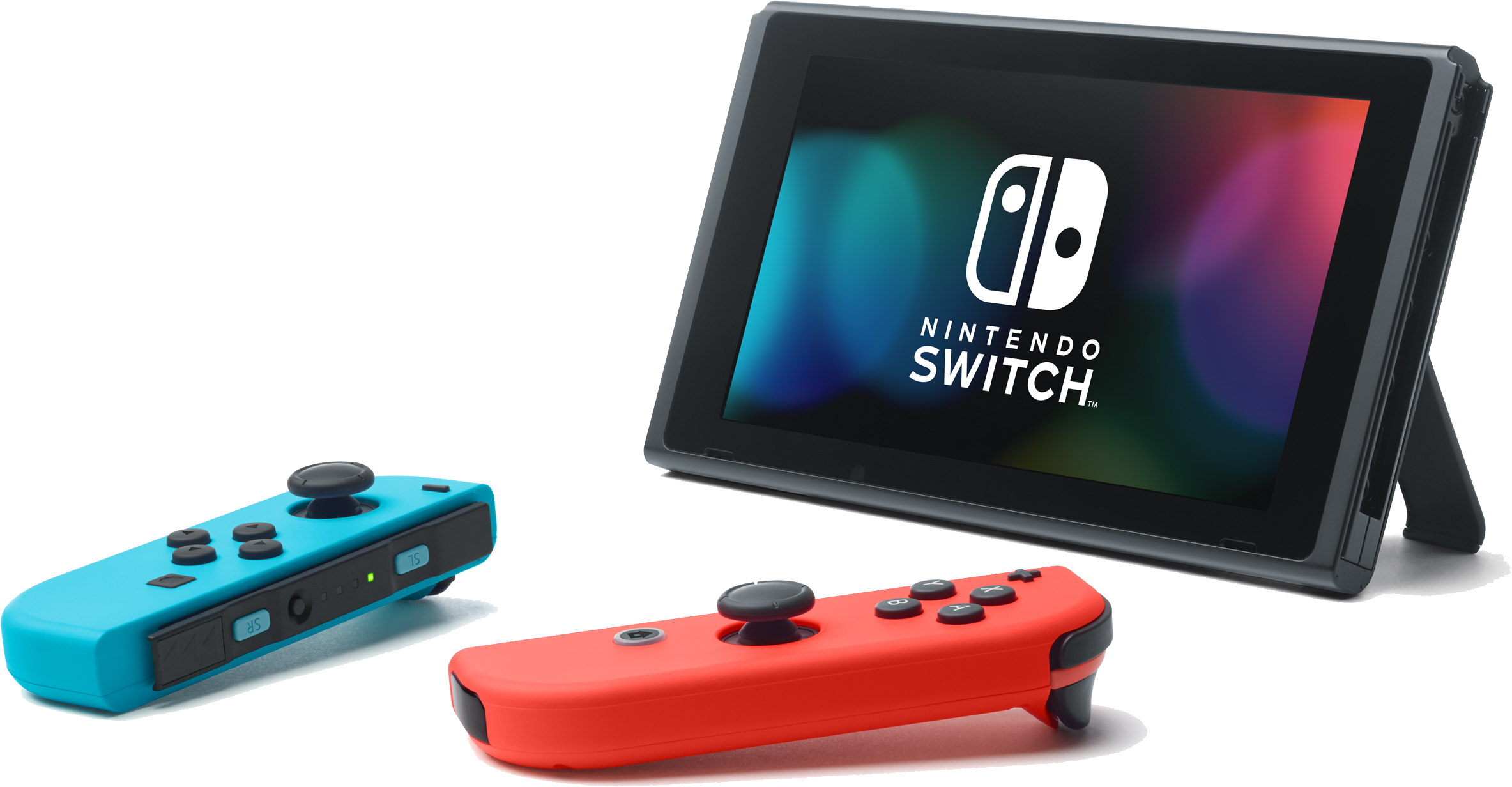 NINTENDO Switch Neonrot/blau inkl. Mario Rabbids Kingdom Battle