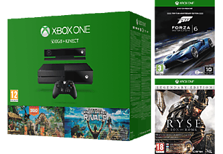 MICROSOFT Xbox One 500 GB Kinect + Kinect Sports: Rivals, Zoo Tycoon, Ryse: Legendary, Forza 6
