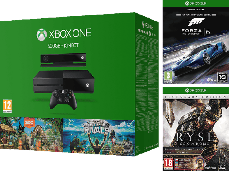 MICROSOFT Xbox One 500 GB Kinect + Kinect Sports: Rivals, Zoo Tycoon ...