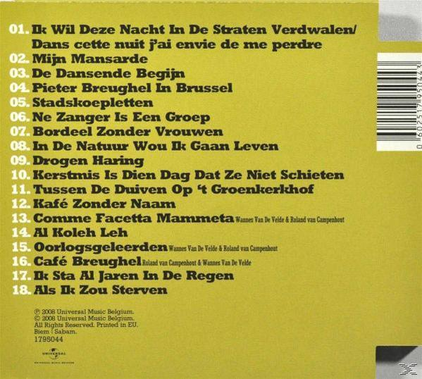 Verso du CD avec une liste de titres de chansons et d'autres informations.