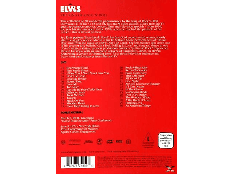 Thumbnail - Elvis Presley - King Of Rock 'n' Roll (DVD)