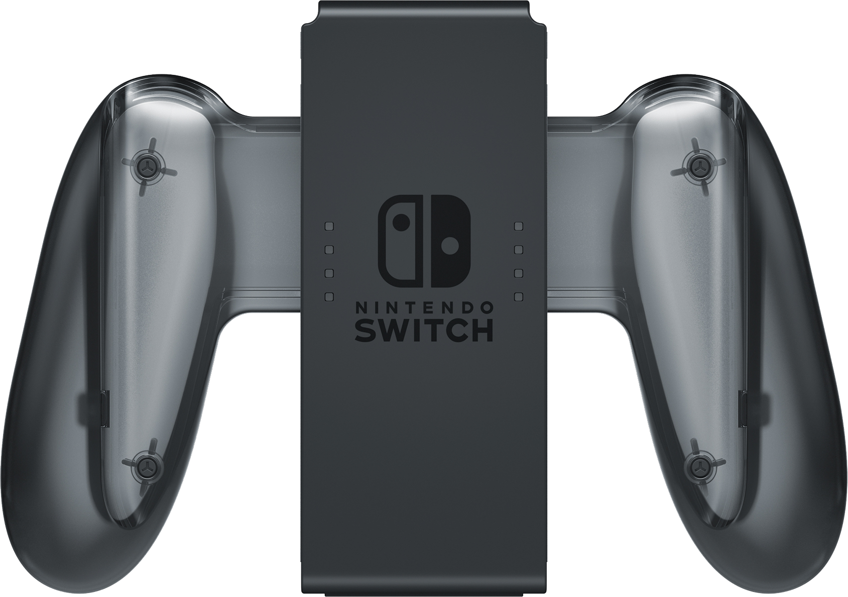 Nintendo Switch Joy-Con grip. Clear plastic grips with the Nintendo Switch logo.