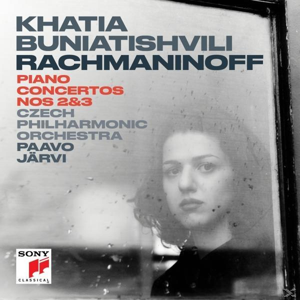 Albumcover mit Text: Khatia Buniatishvili, Rachmaninoff Piano Concertos, Tschechische Philharmonie.
