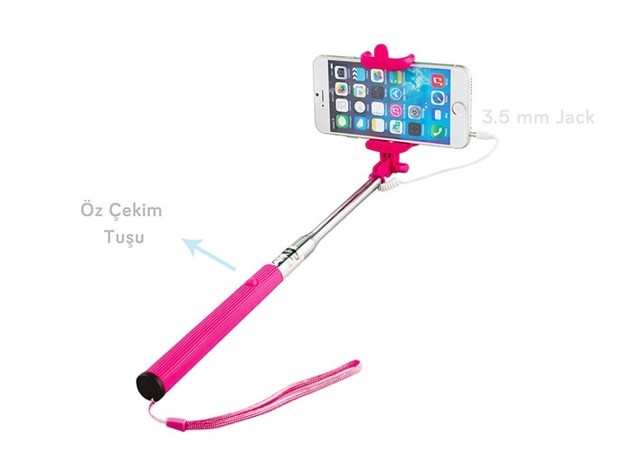 ADDISON AD-S36 Kablolu Pembe Selfie Çekim Çubuğu