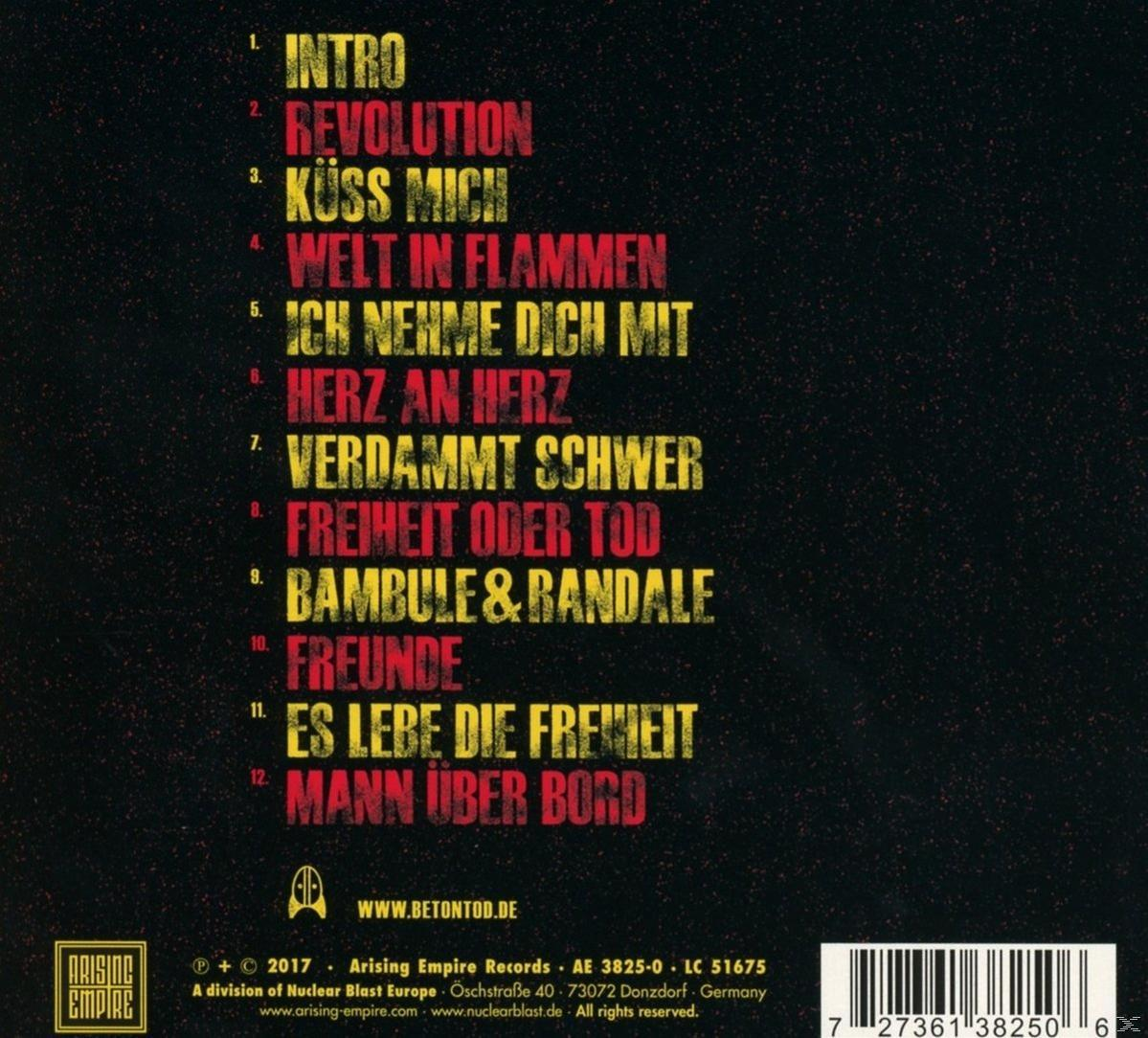Album-Trackliste auf dunklem Hintergrund mit verschiedenem Text in Weiß und Gelb.