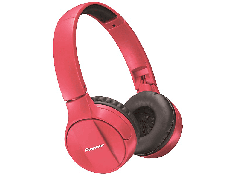 Auriculares inalámbricos - Pioneer SE-MJ553-BT-R, Bluetooth, Apple, Android, Windows, Plegables, Rojo