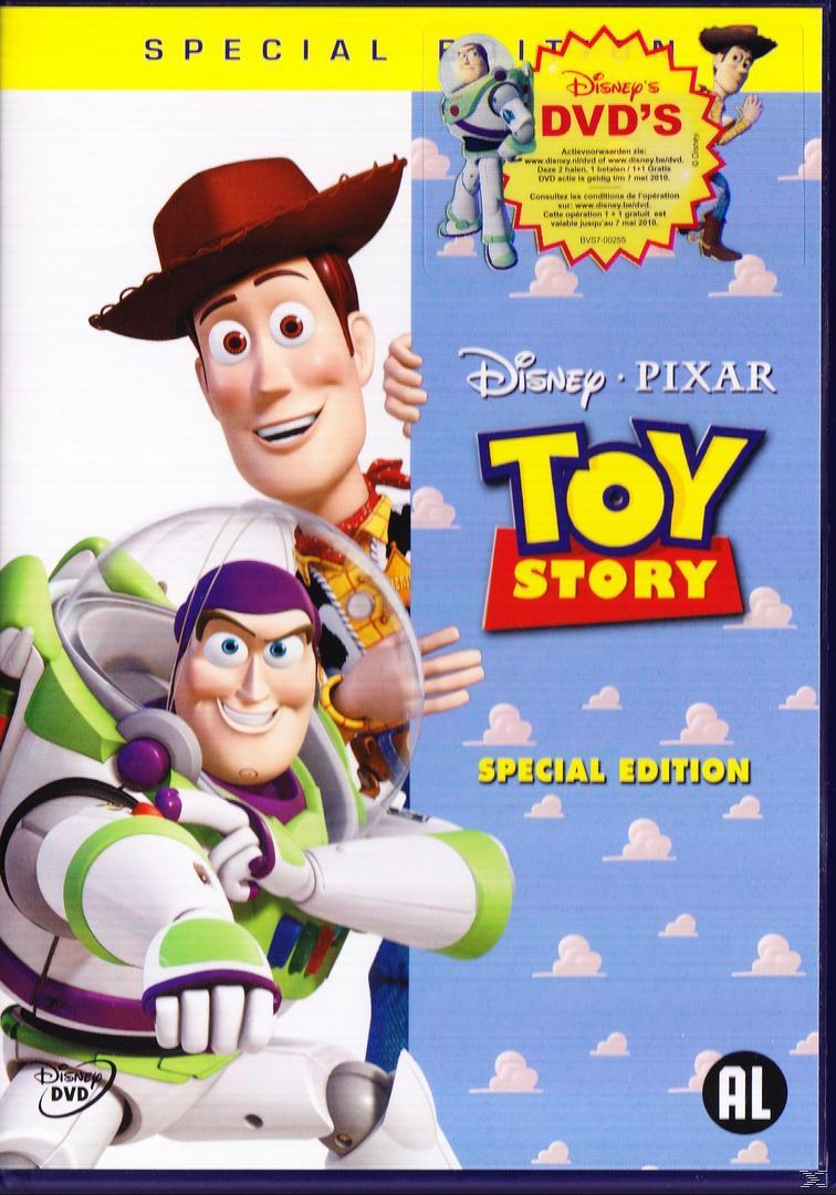 Couverture du DVD Toy Story avec Woody, Buzz Lightyear et le titre du film.